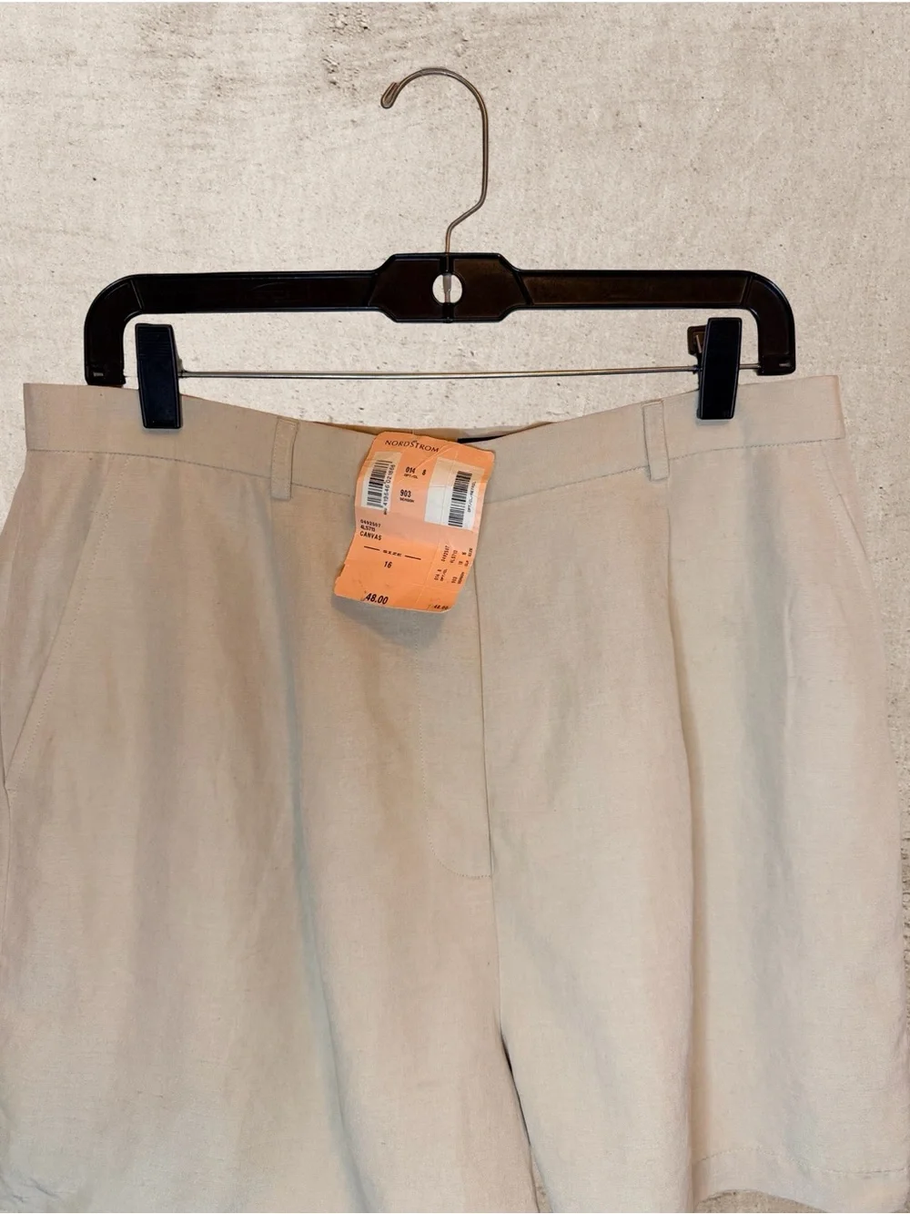 NWT Classiques Entier Vintage Silk Linen Pleated Shorts Stone High Rise 12 - Picture 2 of 7